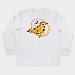 Digital Flying Bird Kids Long Sleeve T-Shirt